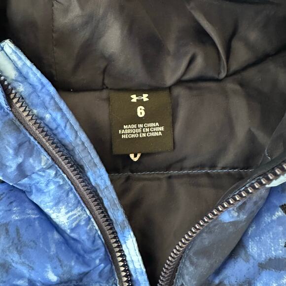 Under Armour Boys Pronto Puffer Jacket Water Repellant | Blue Versa Print | SZ 6 - Picture 8 of 10